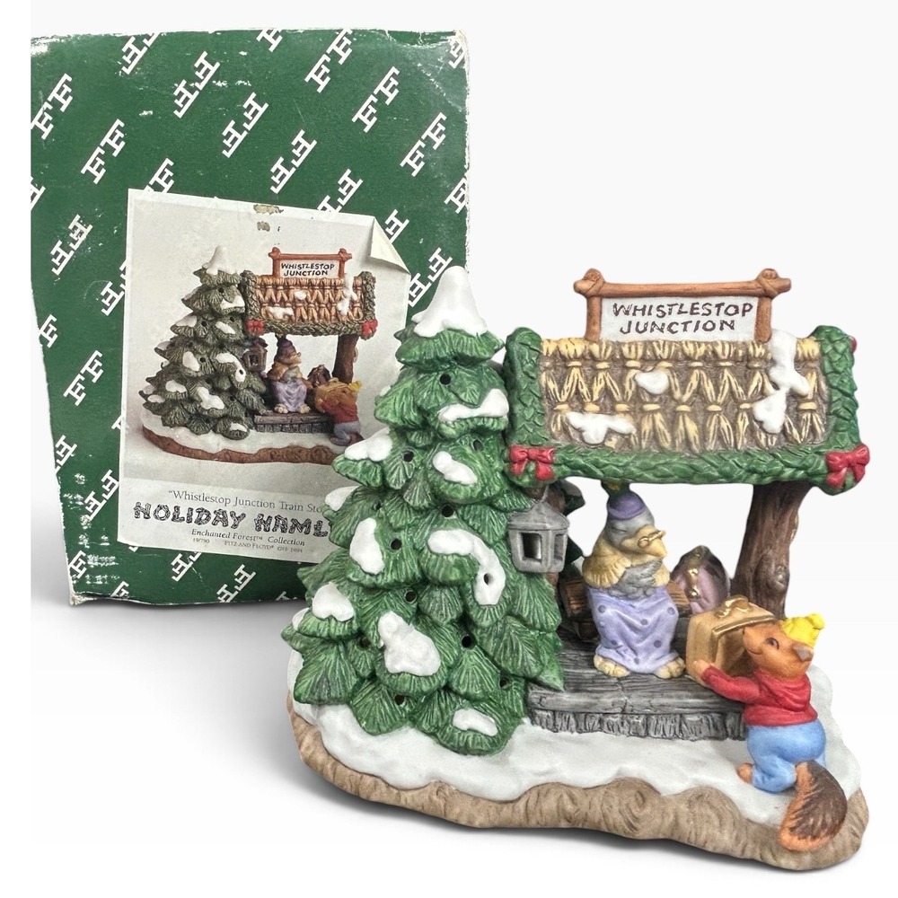 Fitz and Floyd Whistlestop Junction Train Stop Enchanted Forest 19/790 1994